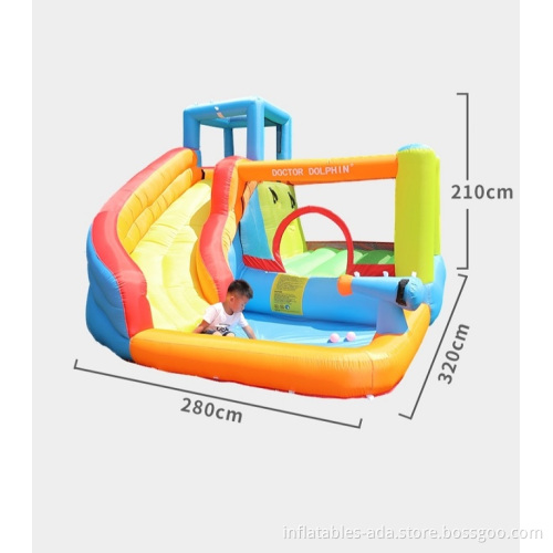 Factory custom PVC bounce house bouncer bouncy jump castle inflatable water slide with pool